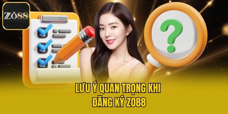 Lưu ý quan trọng khi đăng ký Zo88